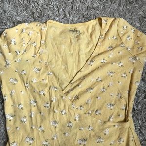 Crossover Yellow Floral Top